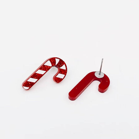 Candy Cane Acrylic Ear Studs