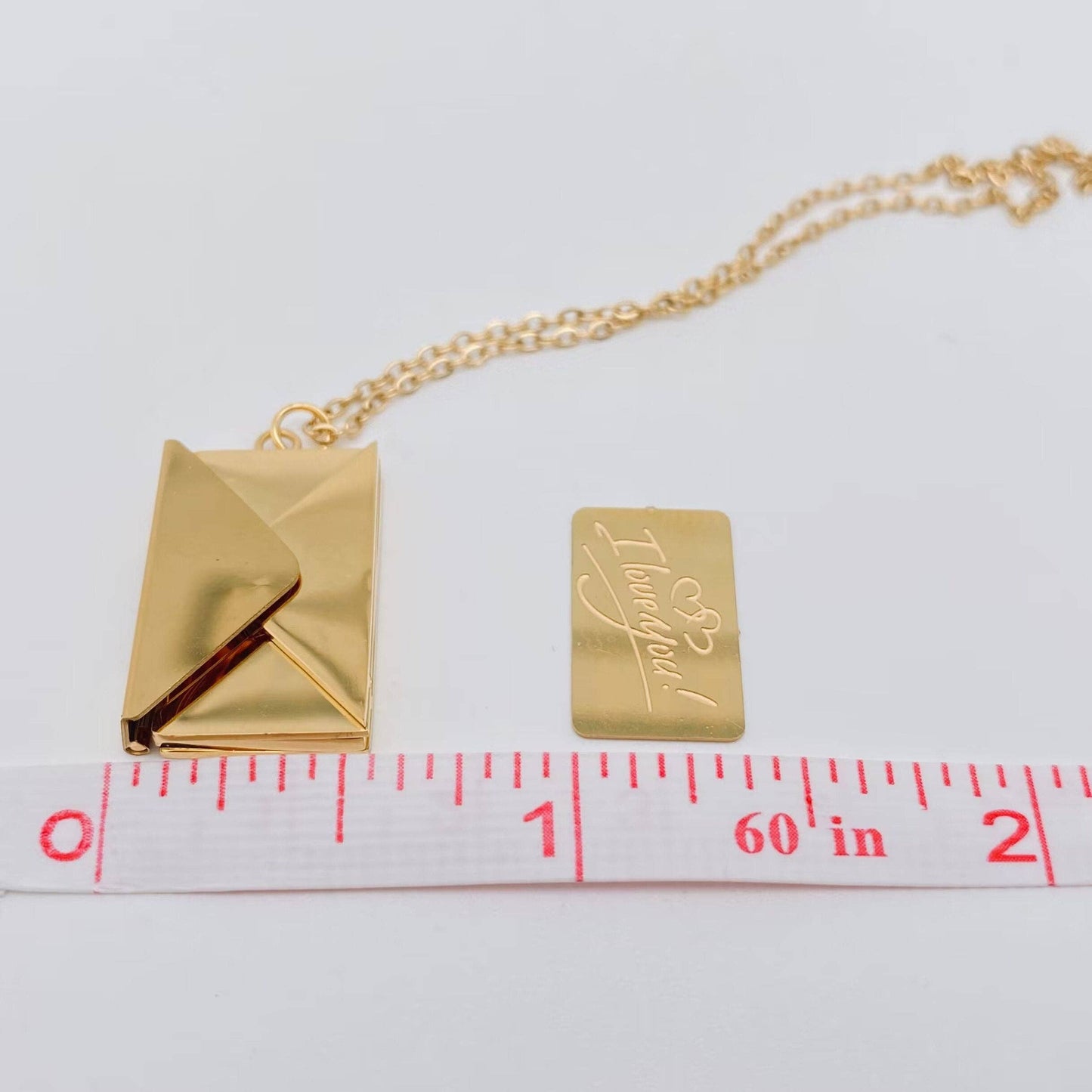 “I Love You” Openable Envelope Pendant Necklace