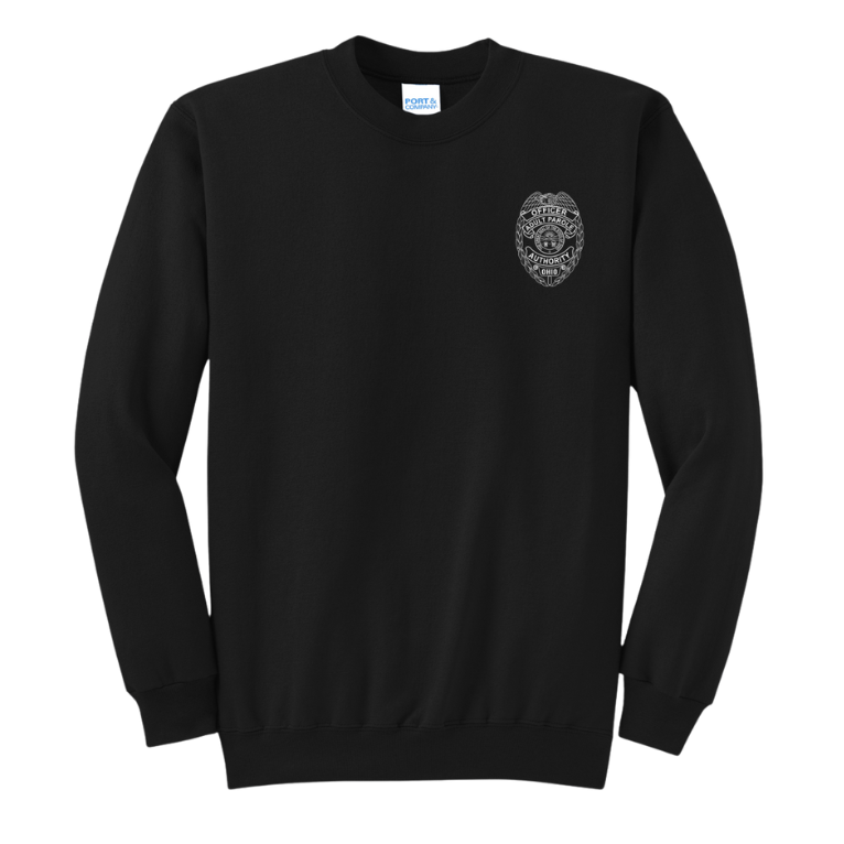 Black Ohio Parole Crewneck Front 