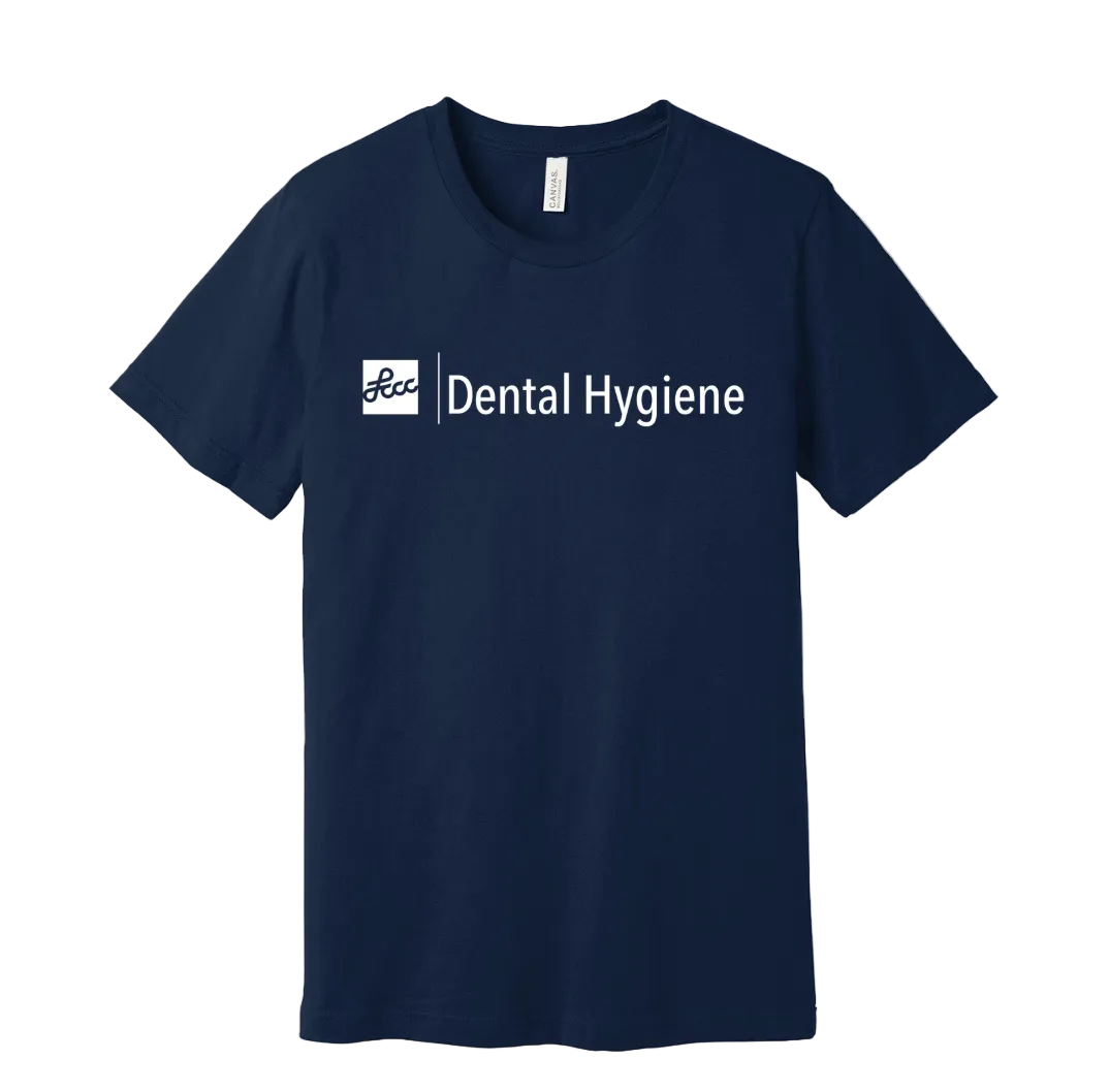 Navy t-shirt with 'Dental Hygiene' text in white