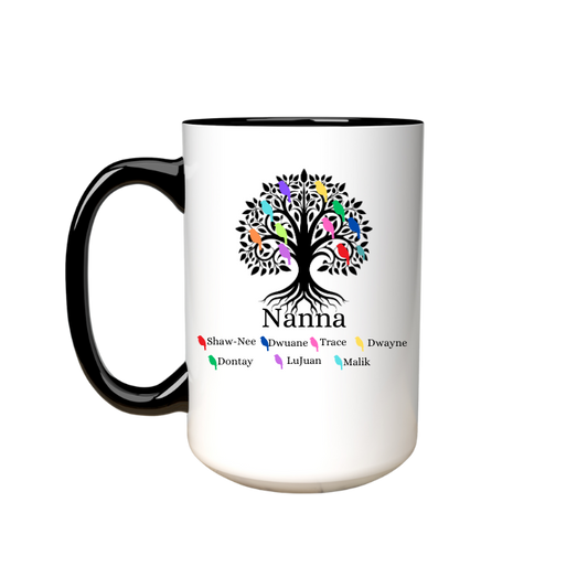 15oz Family Mug with family tree and names 
