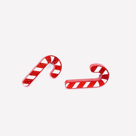 Candy Cane Acrylic Ear Studs