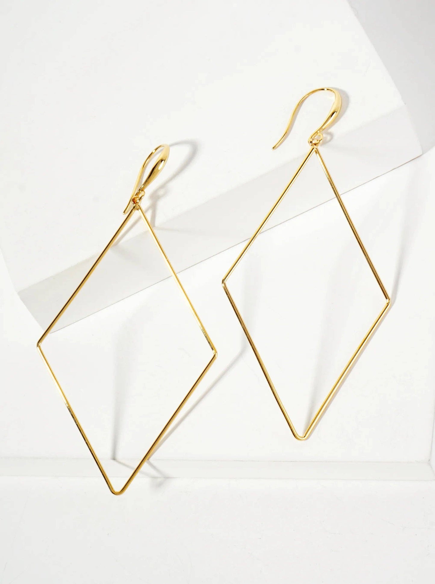 Polished Brass Fish-Hook Earrings